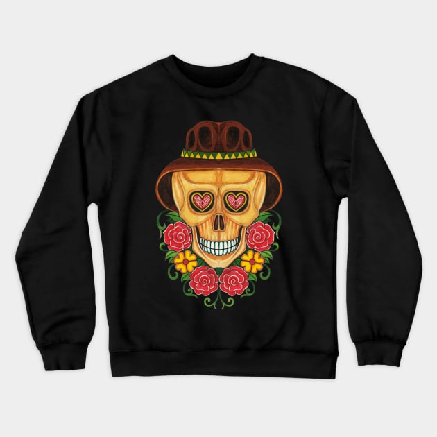 Sugarskull in love day of the dead. Crewneck Sweatshirt by Jiewsurreal